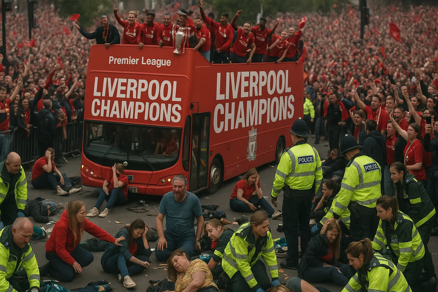 Tragedy Strikes Liverpool’s Premier League Victory Parade: Dozens Injured in Vehicle Incident
